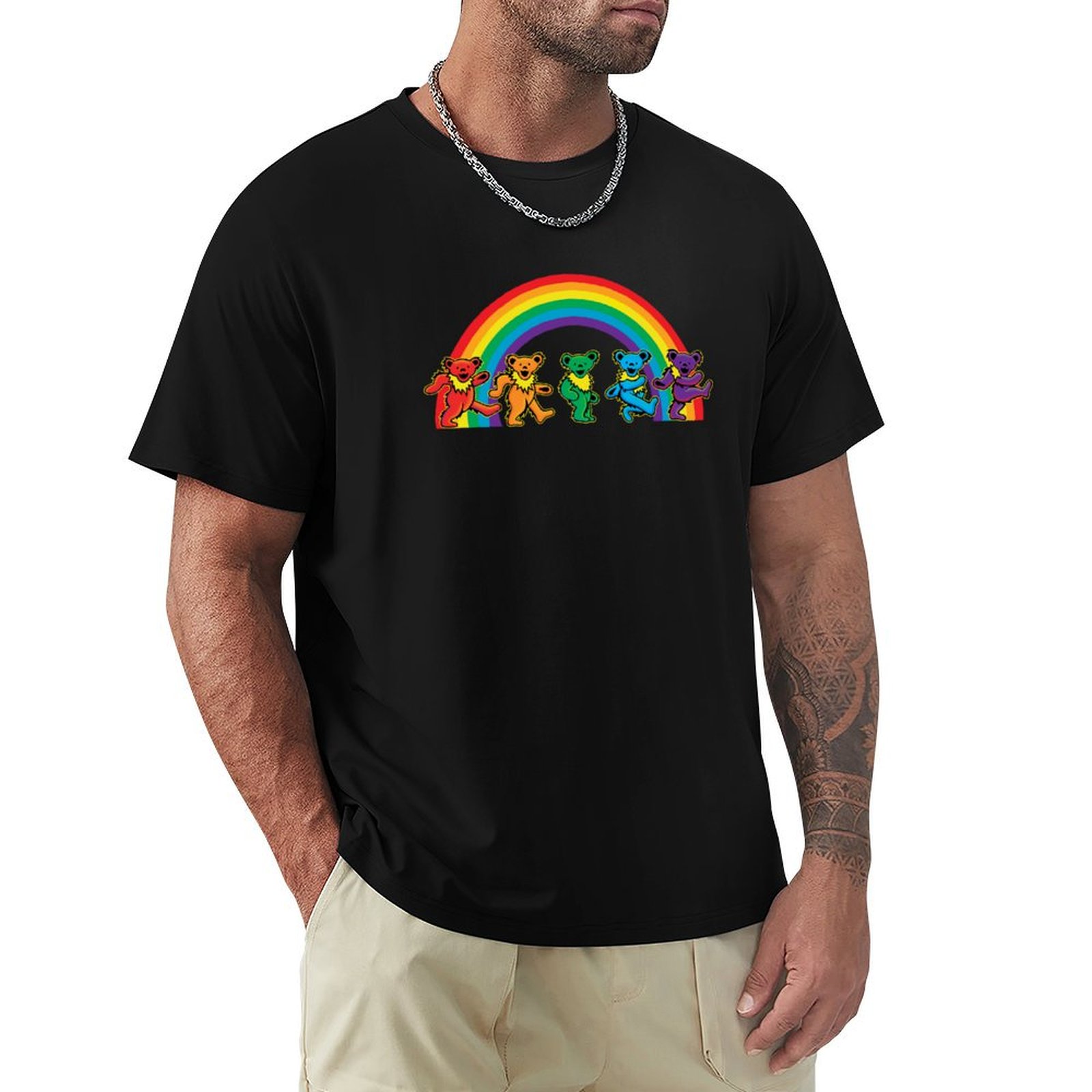 Undershirt Crew Neck - Футболка с изображением идущих медведей под