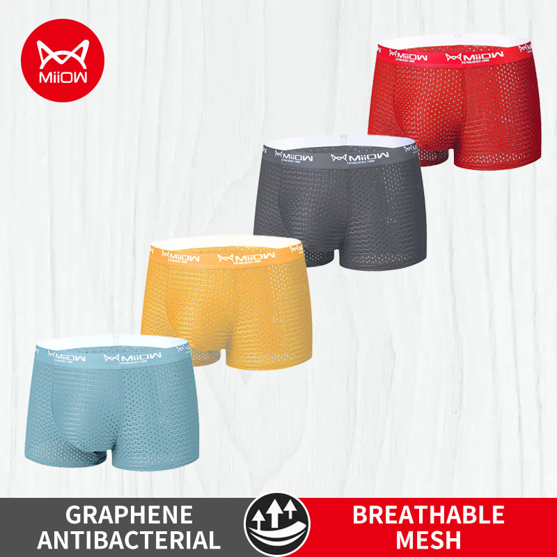 MiiOW 4 шт. ледяное шелковое М – обзор и цена Boxer Shorts Modal